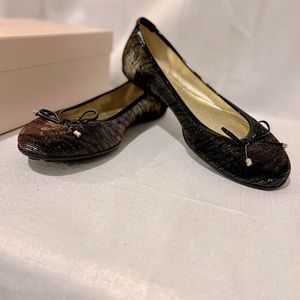 Authentic Jimmy Choo Zebra Lame’ Glitter ballet flats.            SIZE 37 1/2